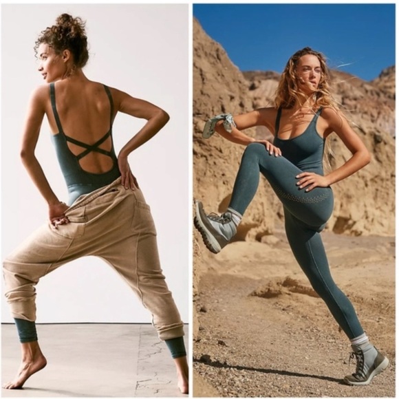 Free People Movement Good Karma Onesie NWOT in GREY size XS/S - Picture 6 of 9